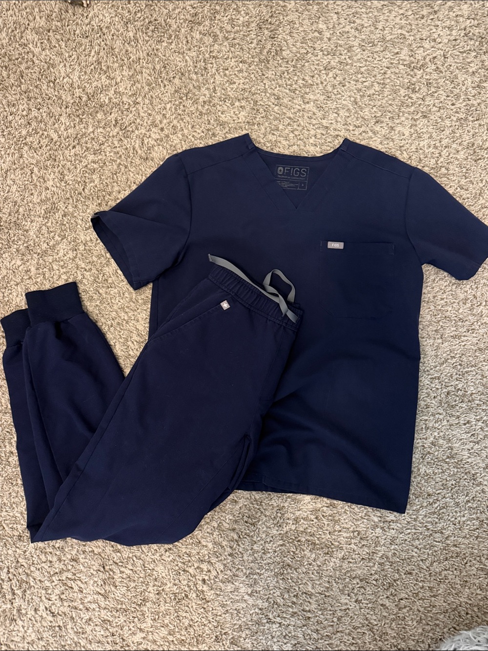 Figs Navy Blue Scrub Jogger Set